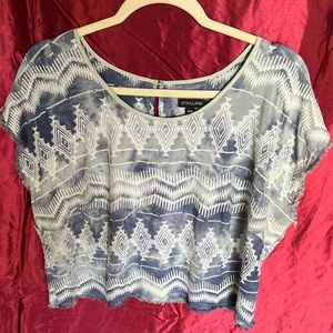 Embroidered tie dye crop top